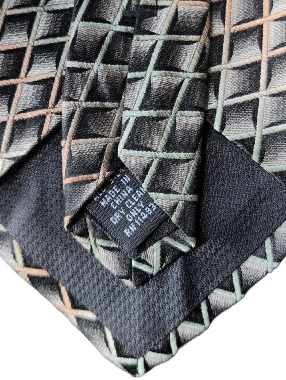 100% Silk Tie Joseph Feiss Copper Silver Gray NWT Prom Wedding Homecoming - Picture 3 of 3